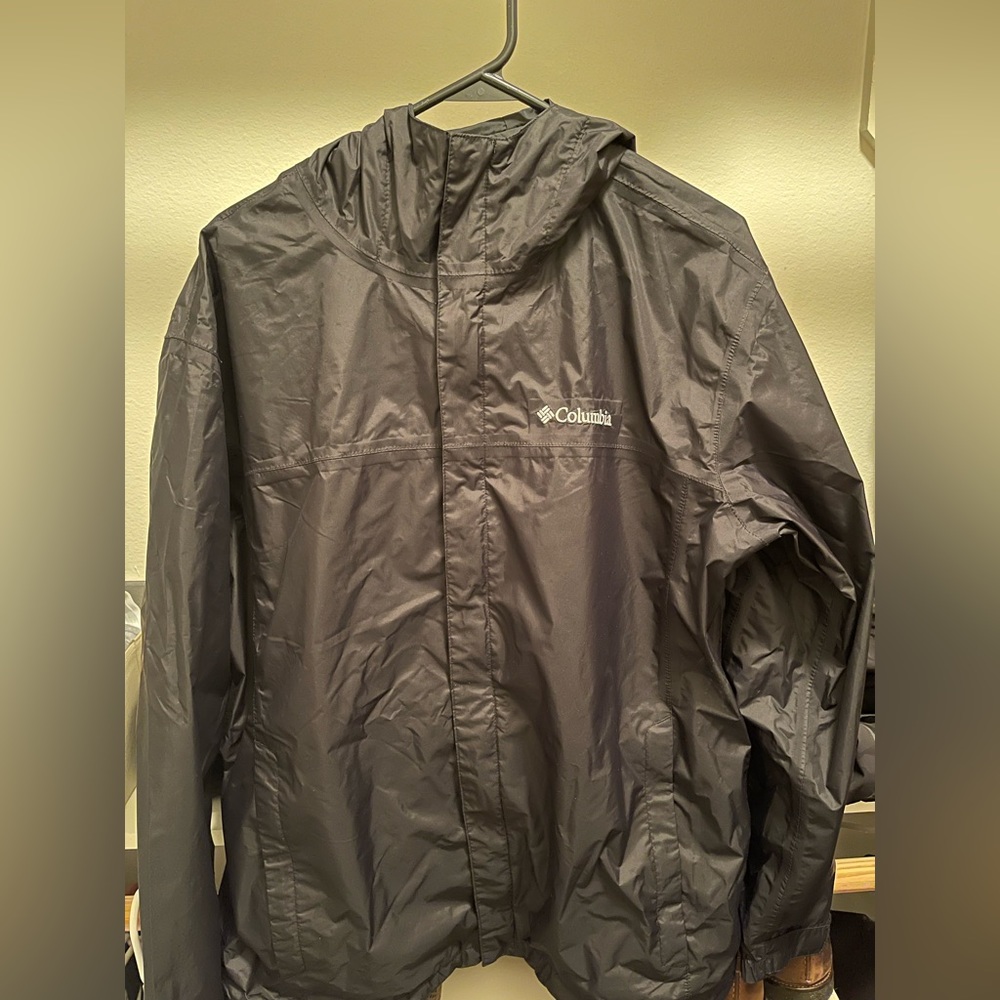 Columbia Rain Jacket Black Large